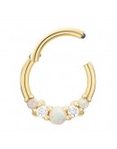 Triple Opal Septum Cartilage Earring Nose Ring