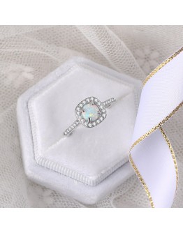 Romantic Wedding Opal Cz Rings